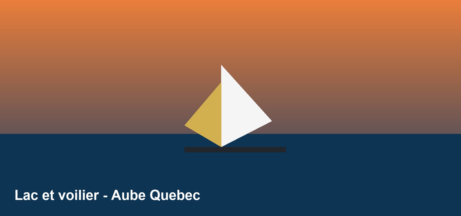 Lever du soleil sur le fleuve a Quebec avec voilier elegant